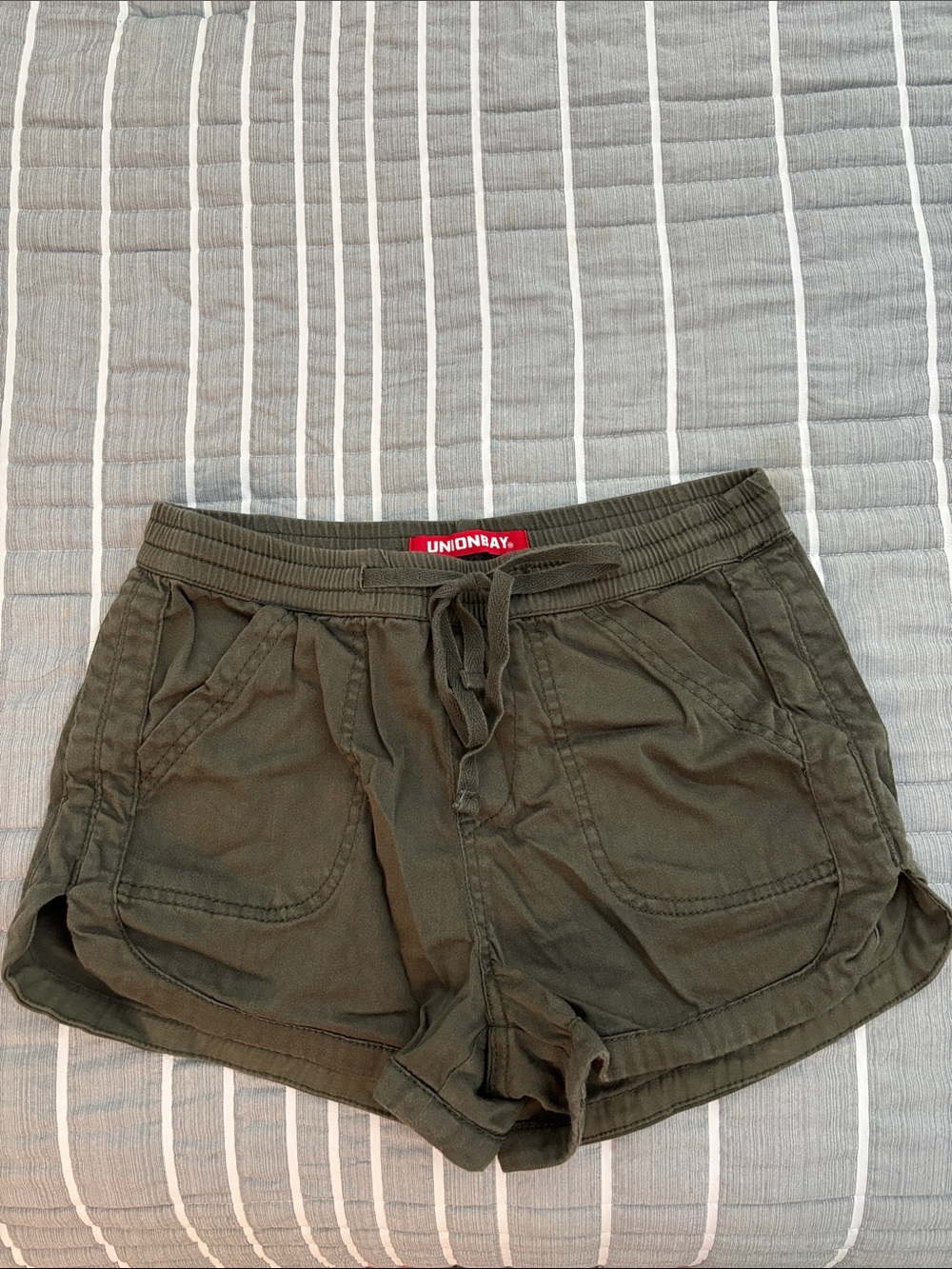 UNIONBAY Olive Green Drawstring Athletic Shorts